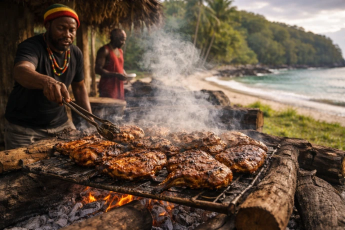 Boston Bay Jerk Culinary Experience Authentic Jamaican jerk cooking at Boston Bay Portland Jamaica