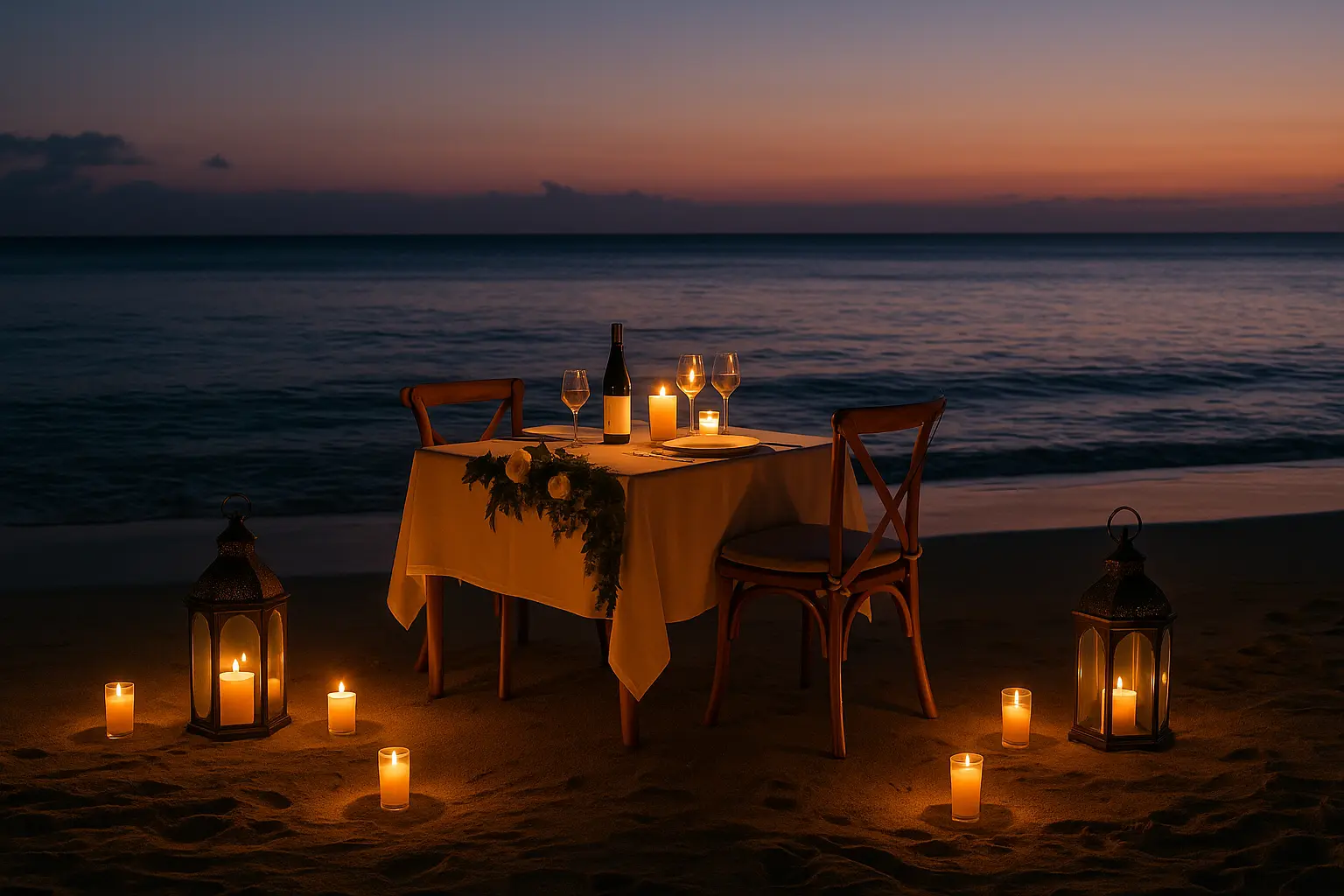 Romantic beachside proposal and honeymoon dinner in Portland Jamaica