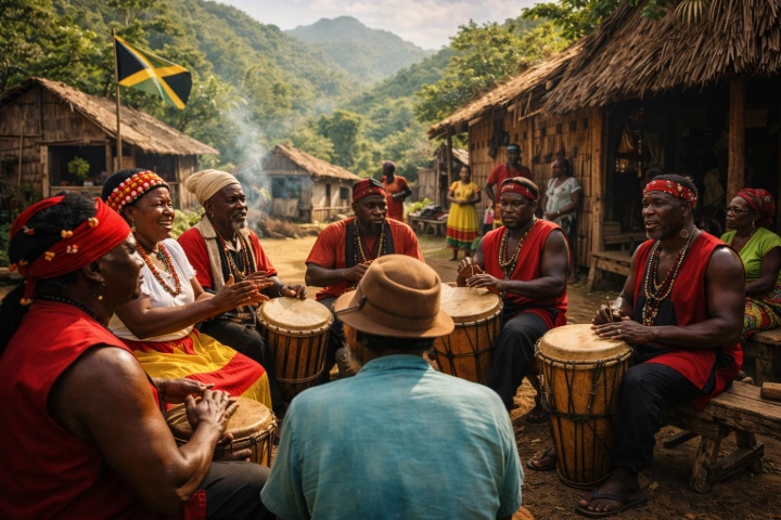 Maroon village tour experience in Portland Jamaica showcasing cultural heritage